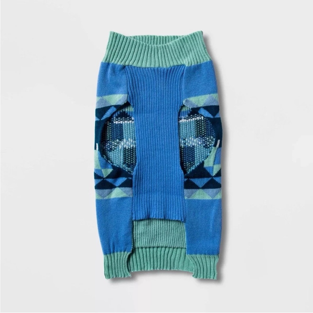 NWT Wondershop Dog Sweater Blue Aqua Chanukah Hanukkah Dreidel Size Large - Picture 3 of 3